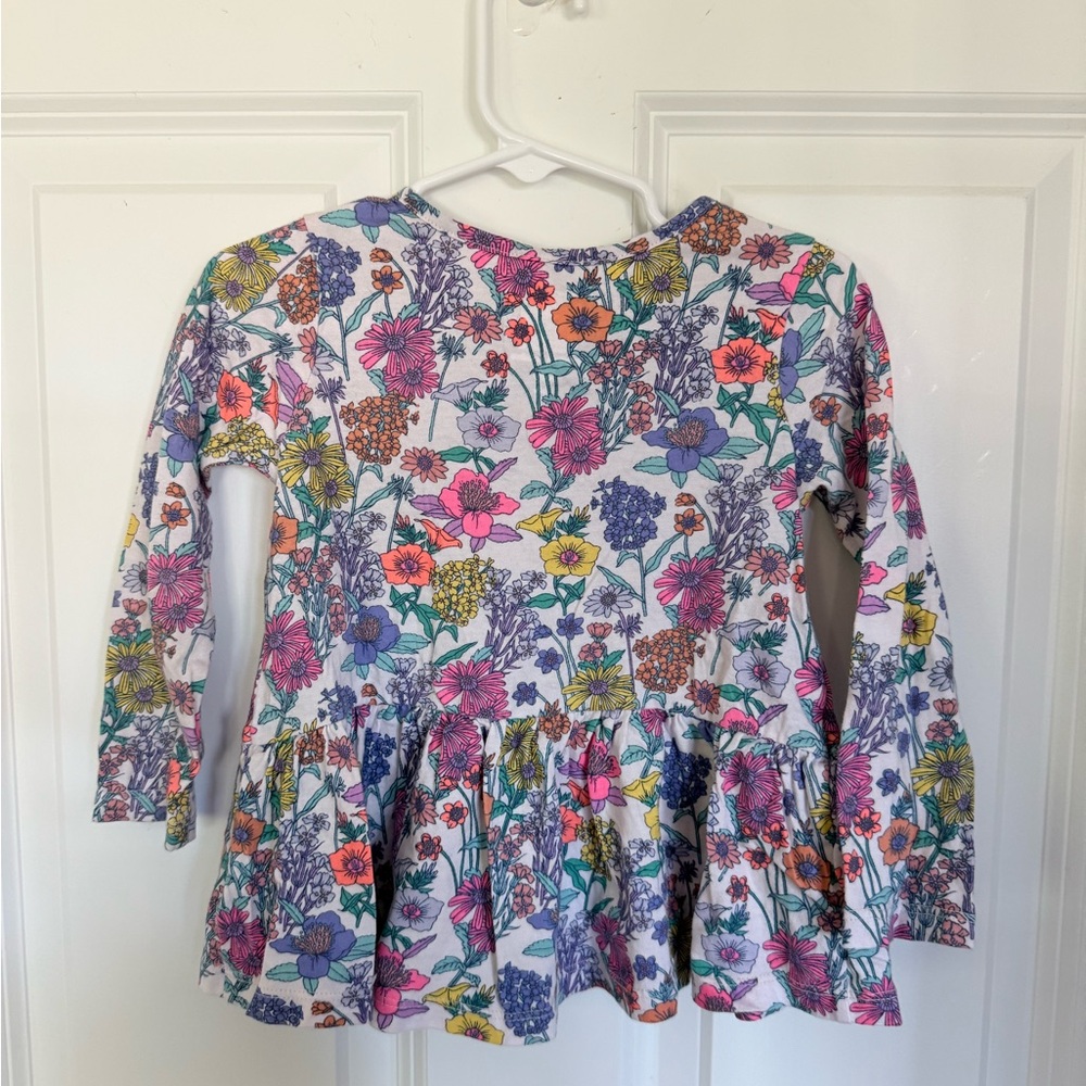 GAP Toddler Girl Long Sleeve Floral Shirt - Size 2t - Picture 2 of 3